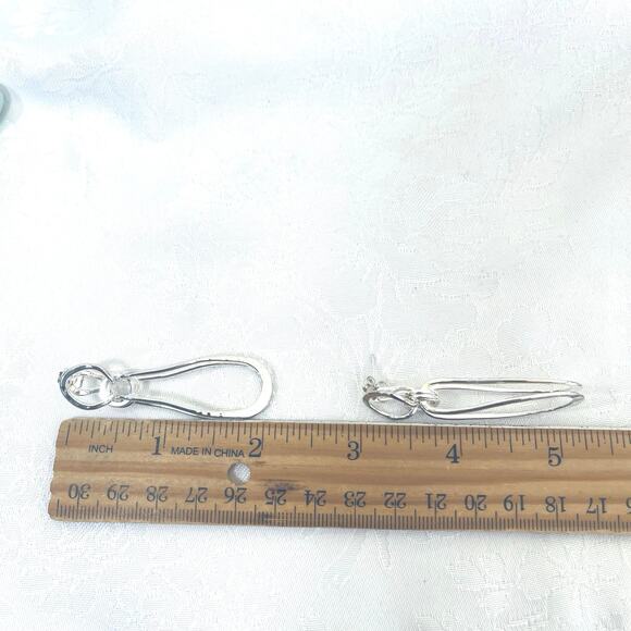 Vtg RLM Studio Robert Lee Morris Hammered Dangle Earrings Silver Tone Modernist - Picture 6 of 6